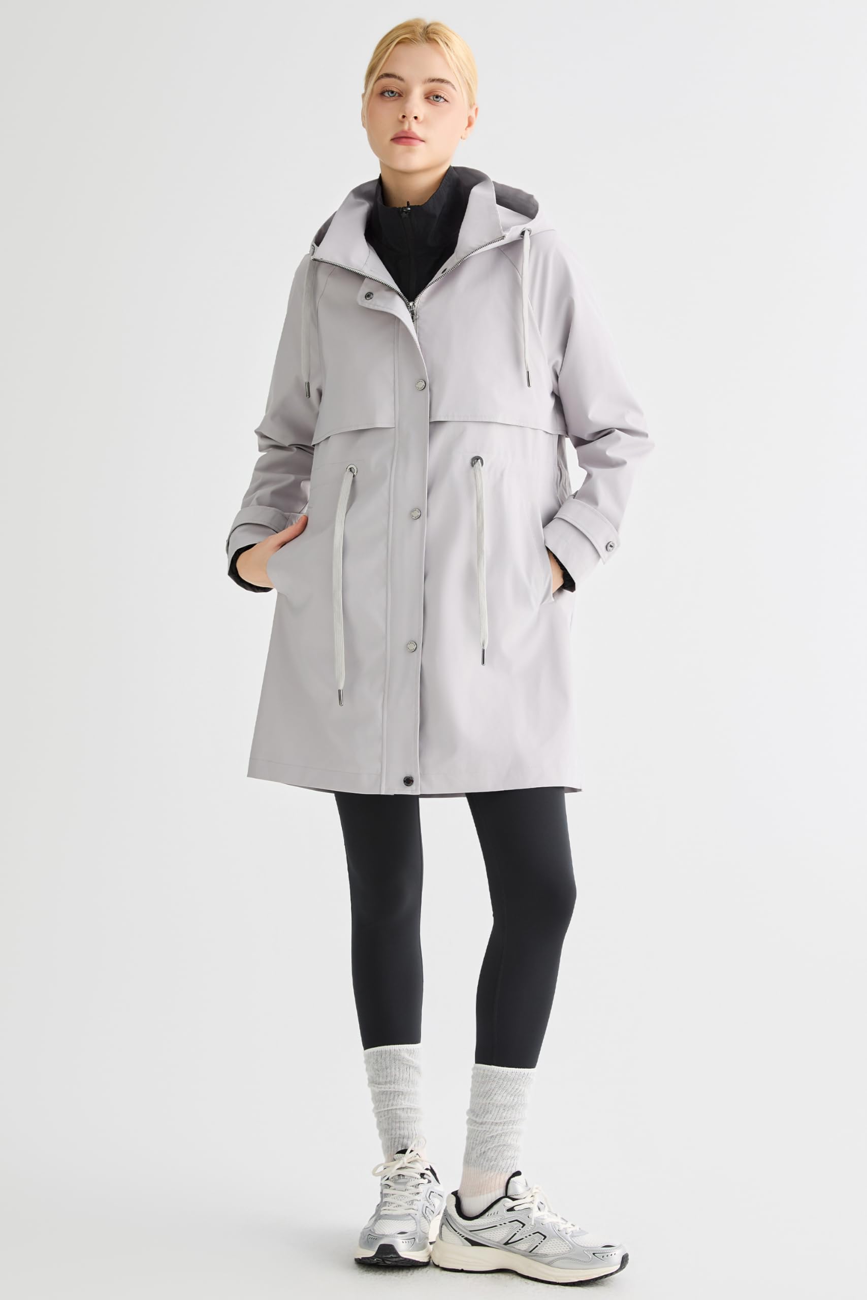Orolay Chaqueta Cortaviento Larga con Capucha para Mujer Anoraks Activos para Exteriores