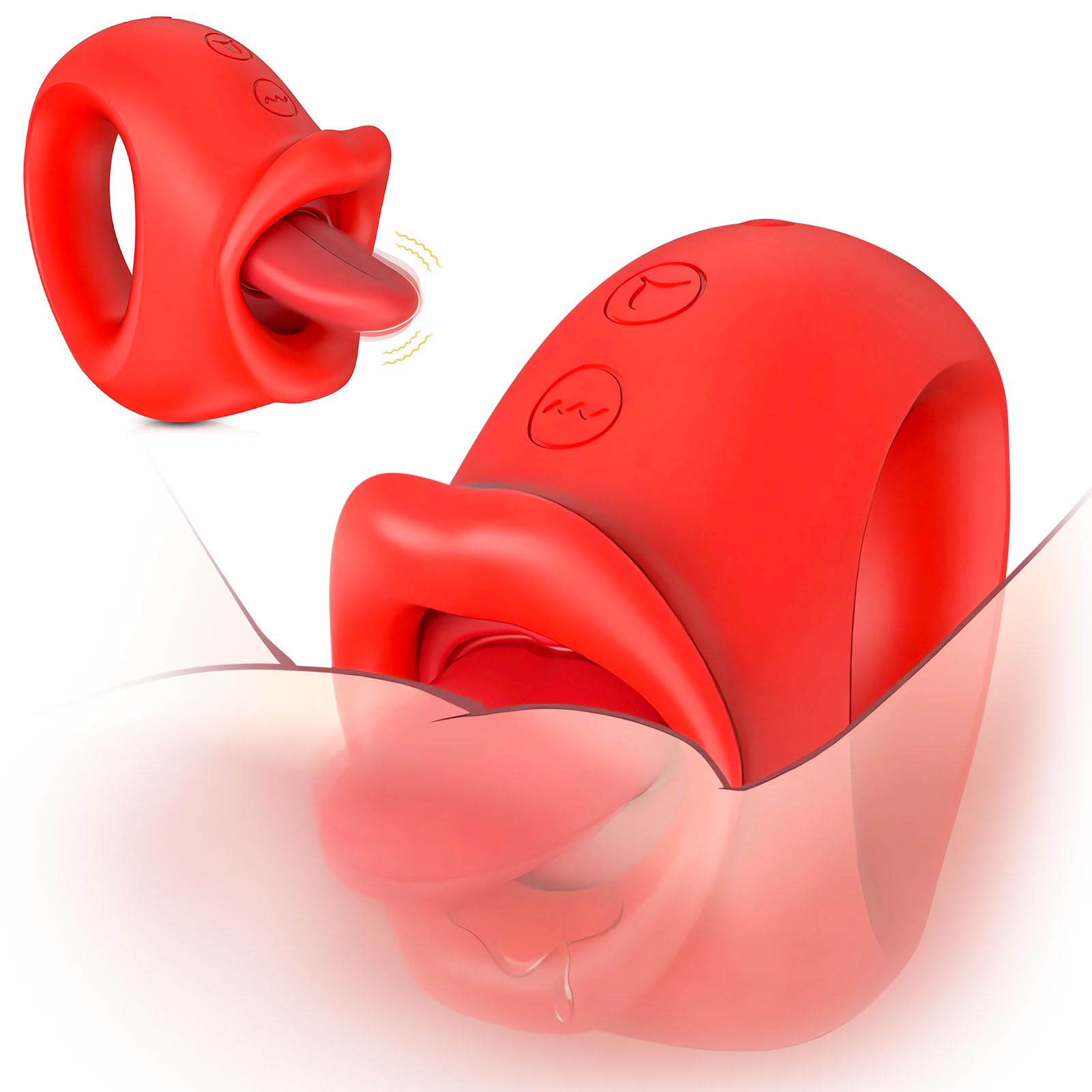 Lingua Vibrante Clitoride Sexytoysys Coppia - Vibrator con 10 Modalità Leccamento e 10 Modalità Vibrazione, Vibratore con Anello Tiro Stimolatore per Clitoride, Toys Sessuali per Donna Uomini Coppie