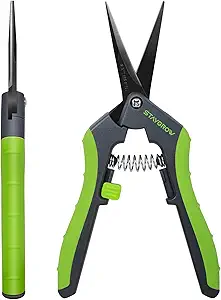 6.5" Gardening Scissors, Sharp Plant Trimming Scissors for Precise Cuts, Stainless Steel Pruning Shears Bonsai Clippers (2-Pack Straight)
