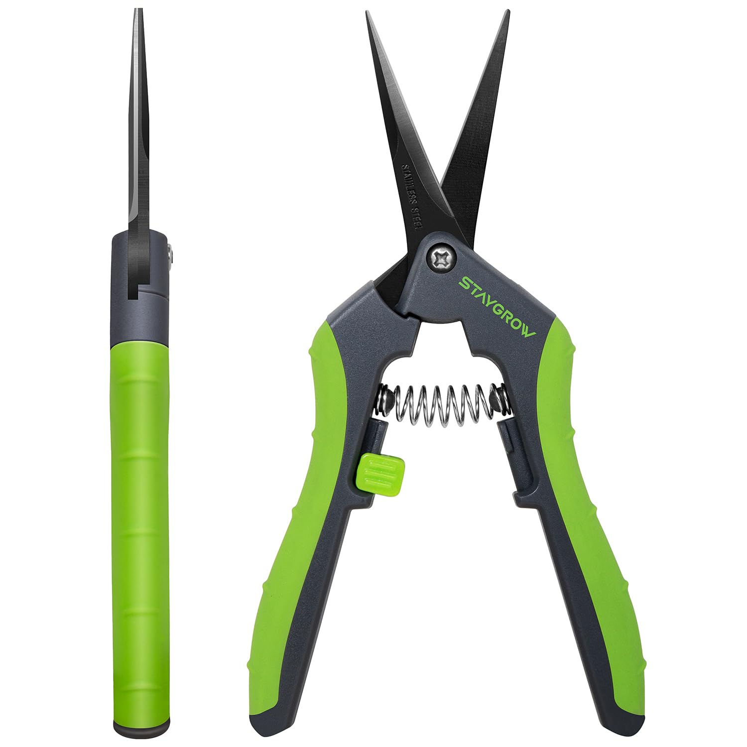 6.5" Gardening Scissors, Sharp Plant Trimming Scissors for Precise Cuts, Stainless Steel Pruning Shears Bonsai Clippers (2-Pack Straight)