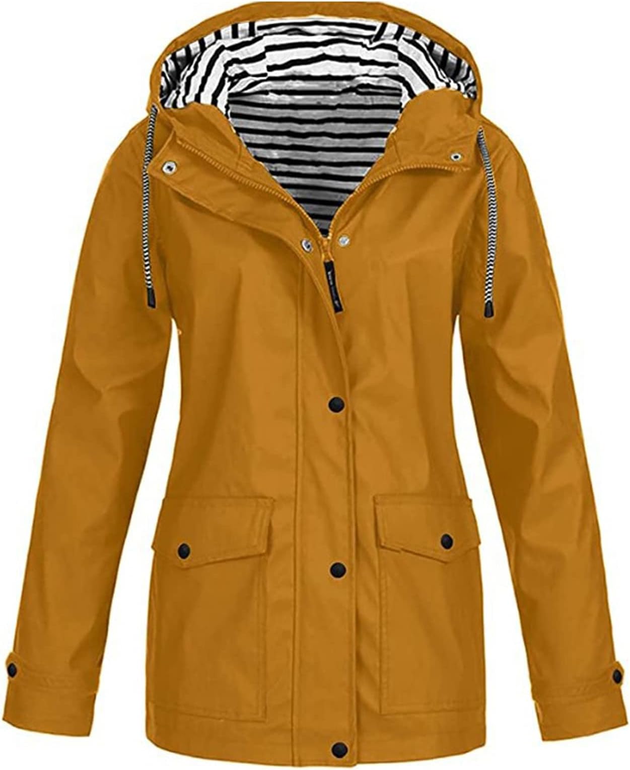 AOCRD Women's Rain Jacket Softshell Jacket Hiking Jacket Plain Zip Hoodie Oversize Loose Lightweight Windproof Raincoat Transition Coats Outdoor Rain Jacket Hooded Jacket