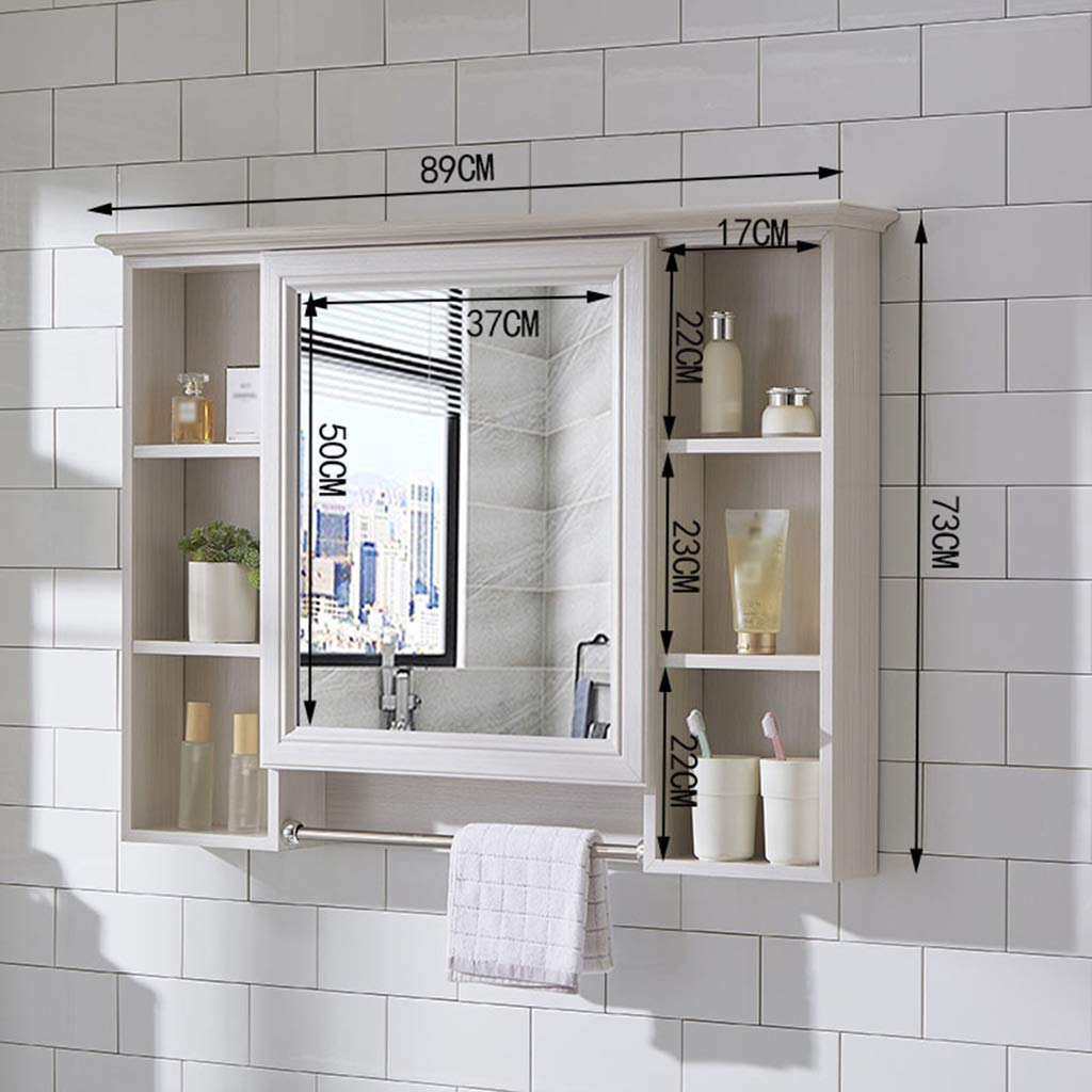 JUN Espejos de Pared Mueble de baño Espejo de Almacenamiento montado en la Pared con estantes Armario de almacenaje Muebles de Cocina Impermeable fácil de Colgar Decorativo