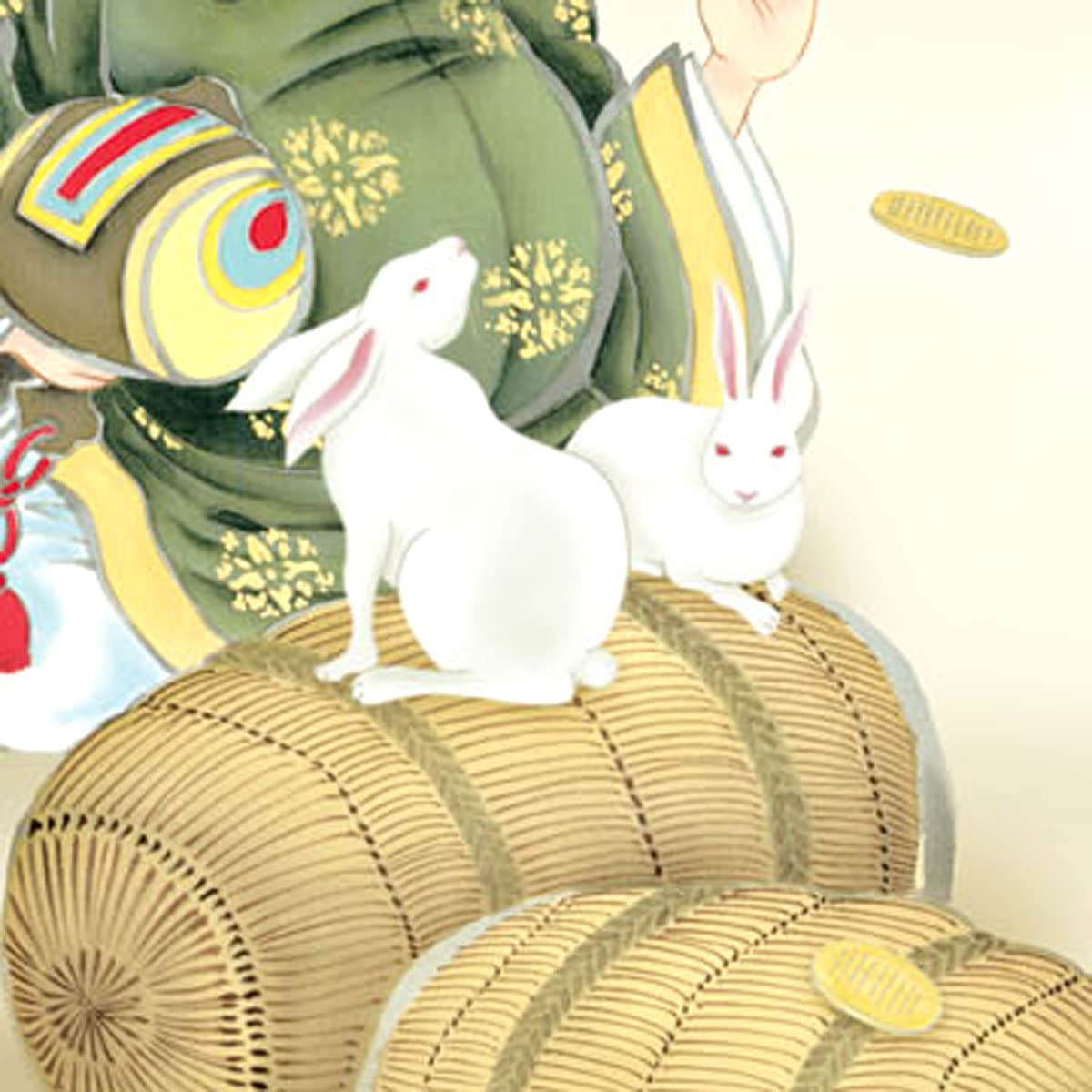 Amazon｜干支 掛け軸 卯年 兎 うさぎ タイプD 尺三 縁起兎大黒天 榎本