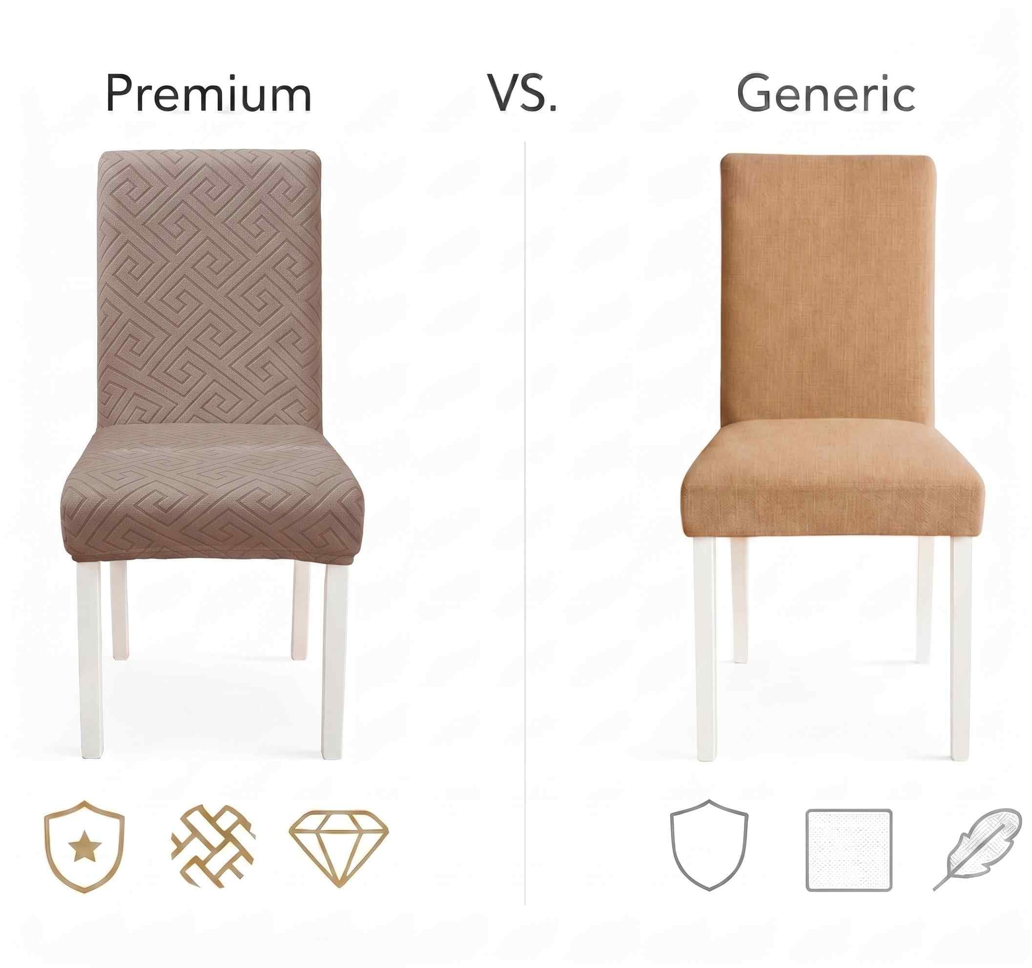 Styleys Elastic Chair Covers - 6 Pack Taupe -6