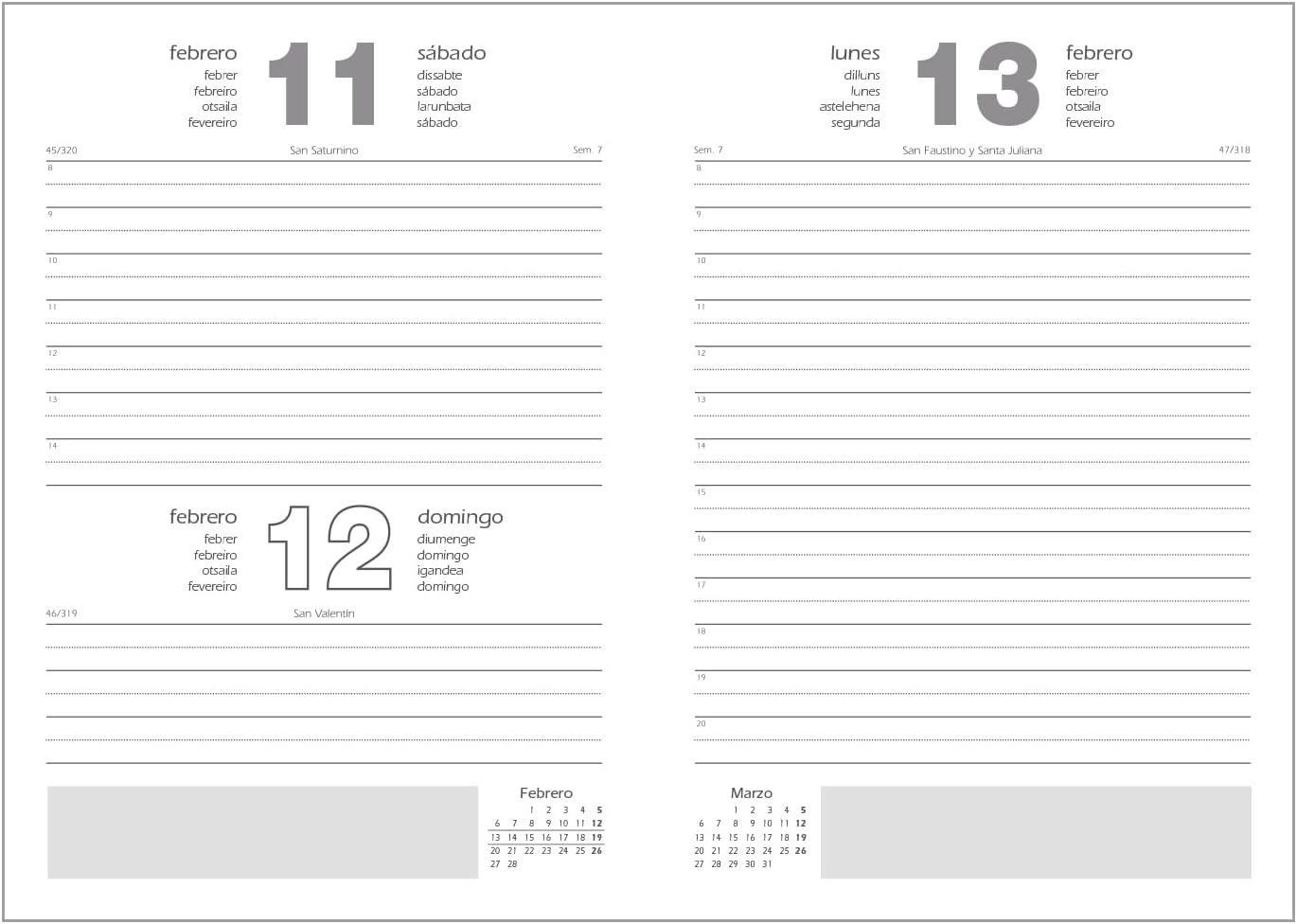 Dohe Newport Diary - Day Page - 14 x 20 cm - Camel Colour