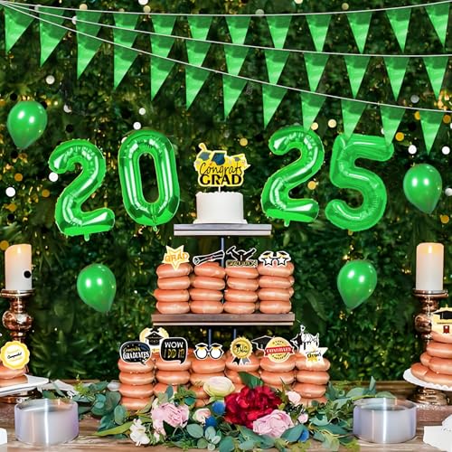 Image of 32.8FT Green Glitter Triangle Pennant Banner Flag Metallic Bunting Outdoor Garland for Christmas Graduation Safari Birthday Tropical Jungles Wedding Bachelorette Engagement Party Decoration Decor