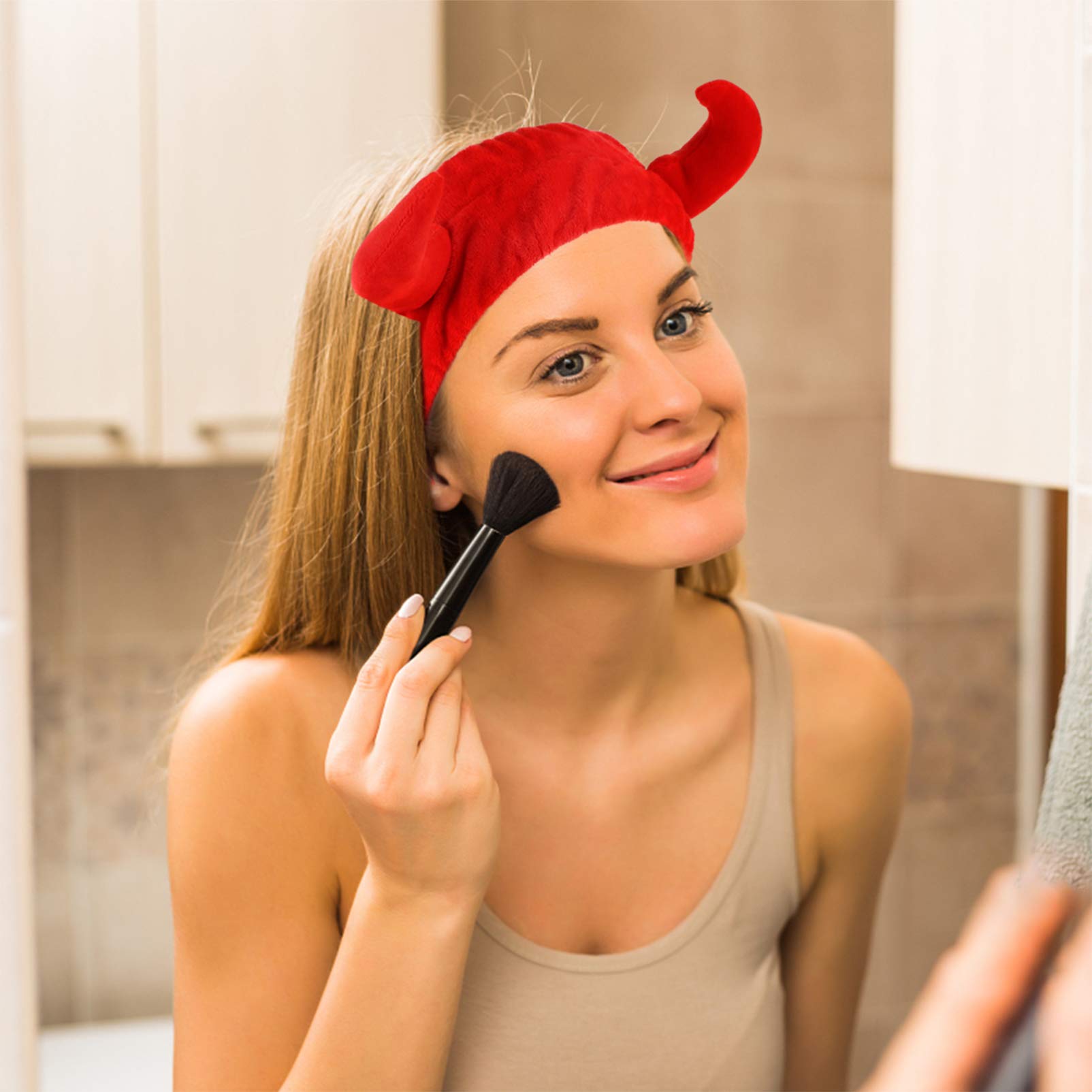 Cerchietto Chioma Donna a Corna 2 Pezzi, per Cosmetica | Morbido e Delicato sulla Pelle, per Make-up e Maschera Viso, Stile Lovely, Accessorio Riutilizzabile