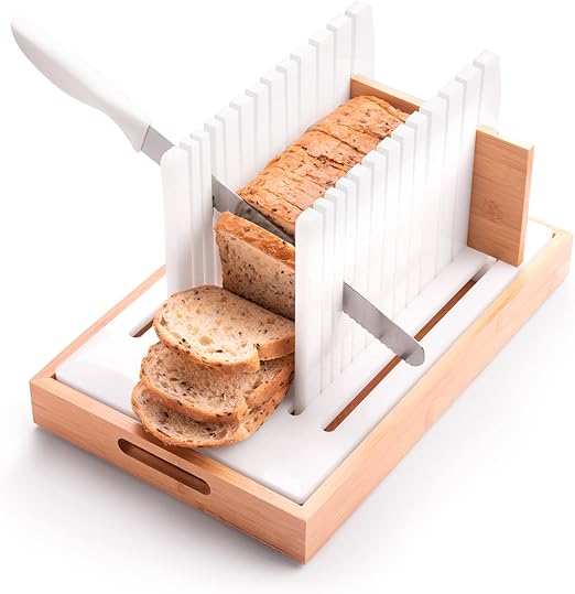 Bread Slicer for Homemade Bread With Long Knife & Crumb