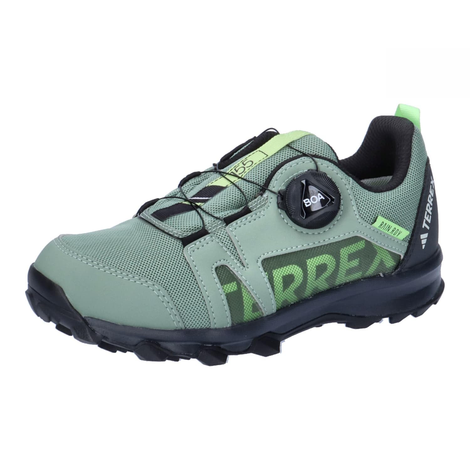 adidas Unisex Kinder Terrex Agravic BOA RAIN.RDY Trail Running Shoes, Silver Green/core Black/Green Spark, 33 EU