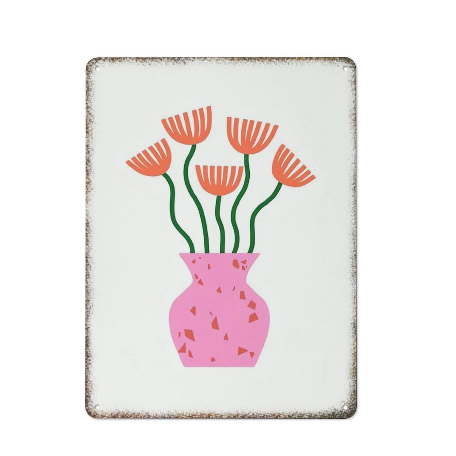 Girly Colorful Flower Bouquet Farmhouse Retro Metal Wall Decor Sign 8x12 inch
