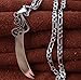 Large Engraved Imam Ali Sword Zulfikar Zulfiqar Necklace Chain Islamic Muslim Art