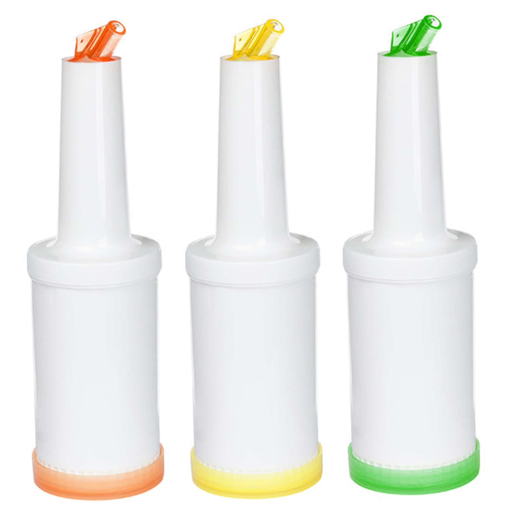 Bottiglie per versare succhi da bar da 3 pezzi, dispenser per liquori di capacità da 1 litro, bancone per insalate in plastica leggera e mixer per cocktail per baristi