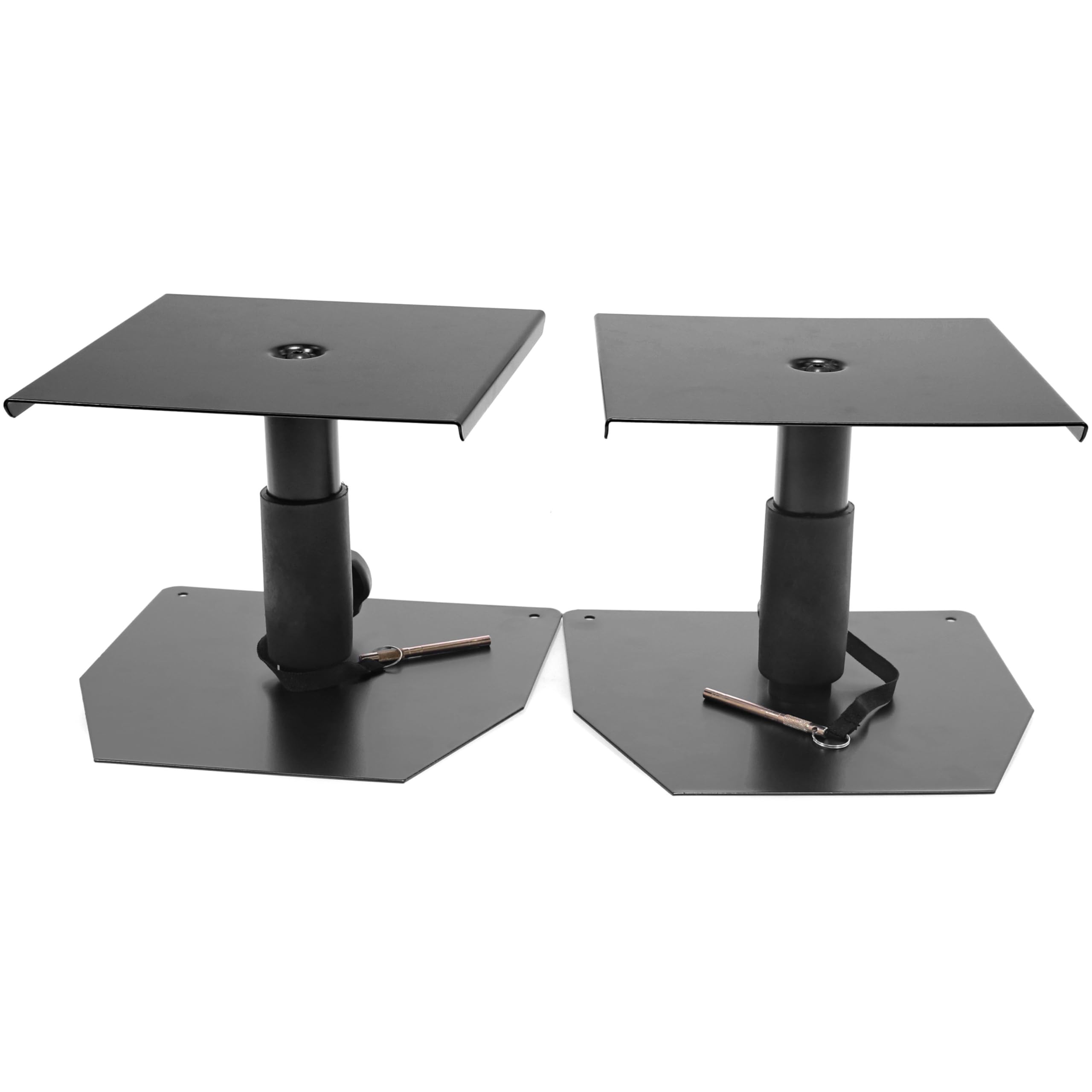Plugger Studio MS2 Mini Soporte de Mesa Altavoces de monitoreo de Estudio, Sono, Home Cinema o HiFi, Negro. Patas metálicas Ajustables en Altura de 230 a 290 mm. Altavoz de hasta 25 kg. Se Vende por