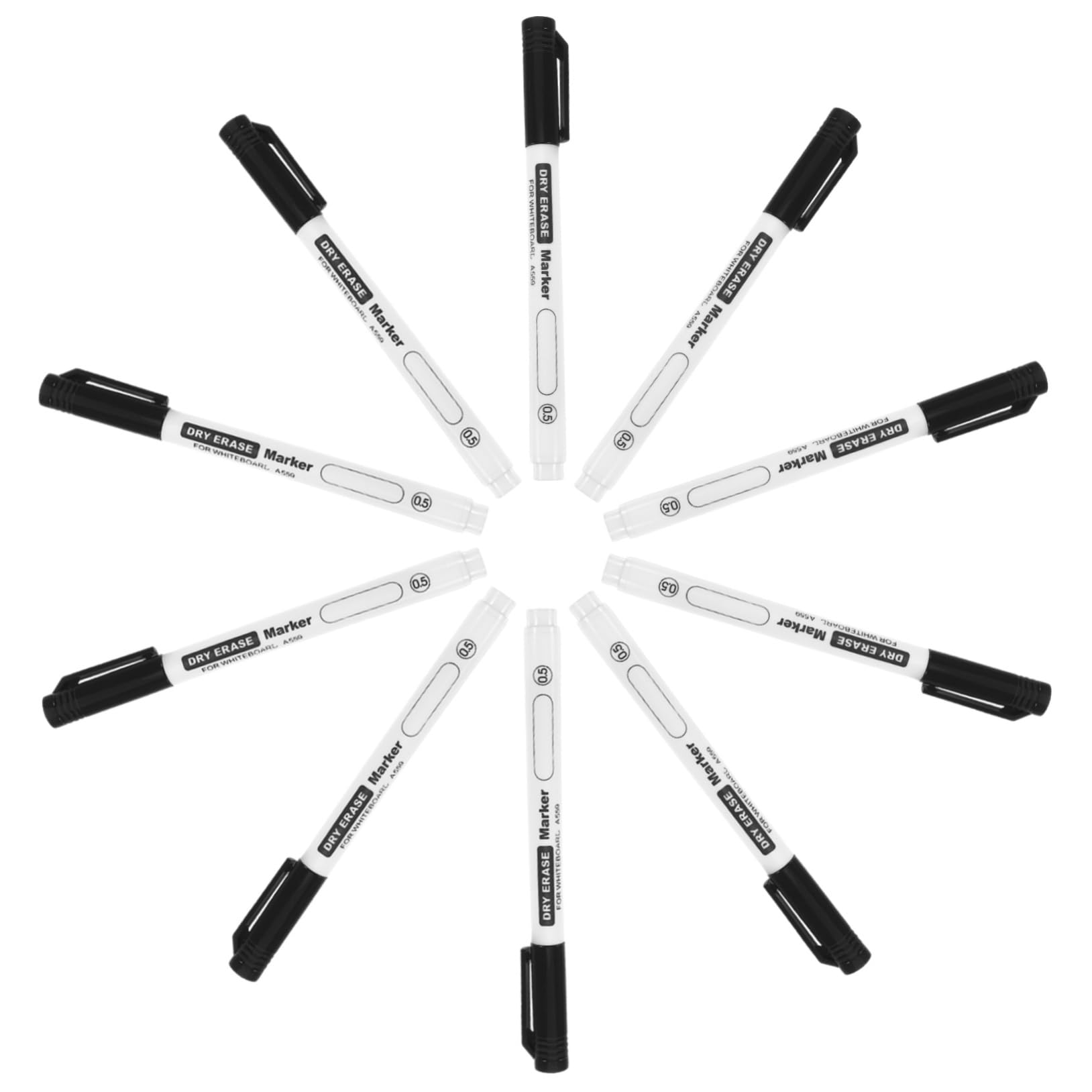 50 Pièces Stylo Feutre Effaçable à Pointe Fine pour Tableau Marqueur Décriture et pour Bureau et École Noir