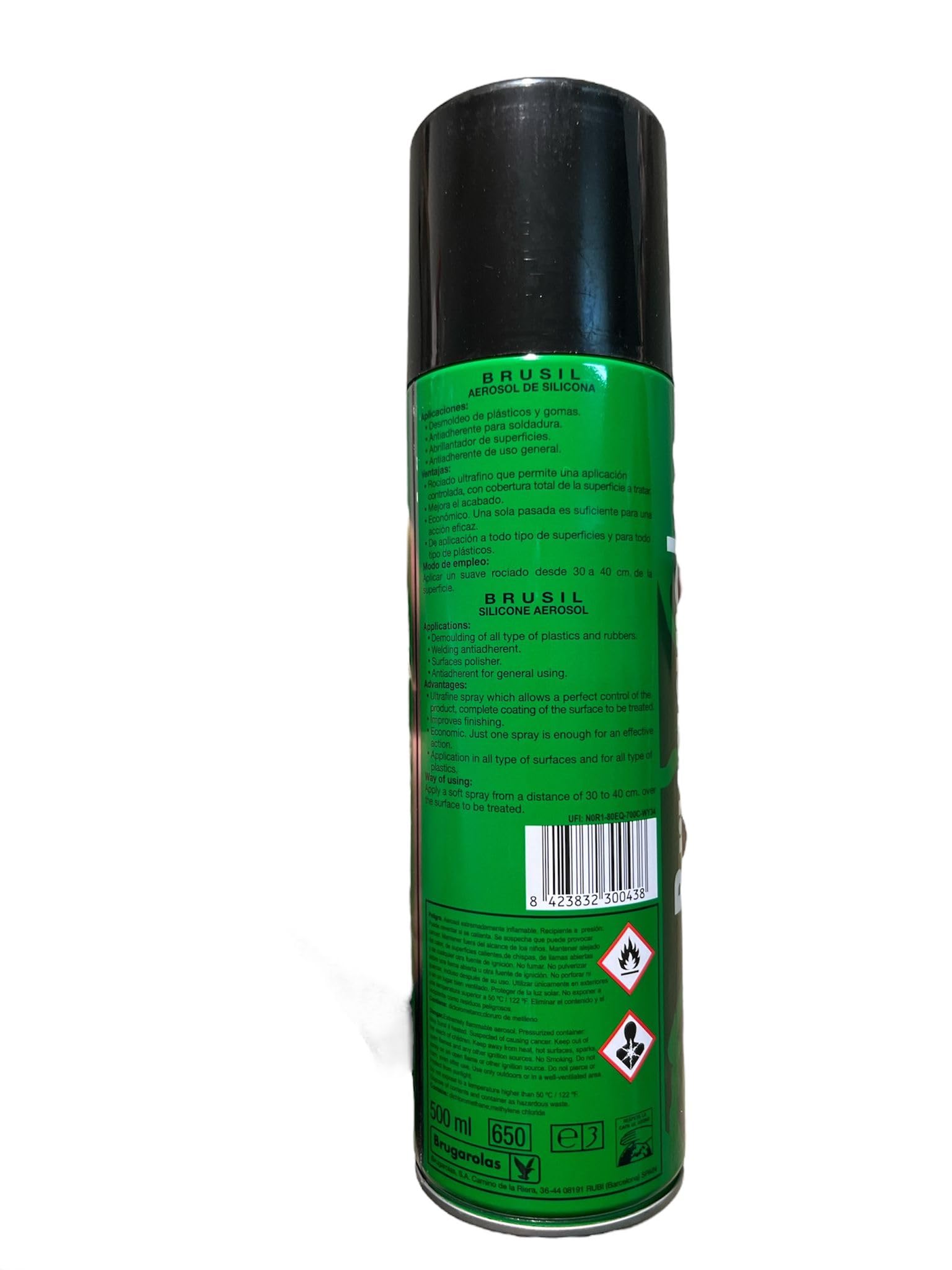 Spray silikonowy do gumy lub tworzyw sztucznych. Brusil Brugarolas Spray silikonowy 500 ml (PACK 2 SZTUK)