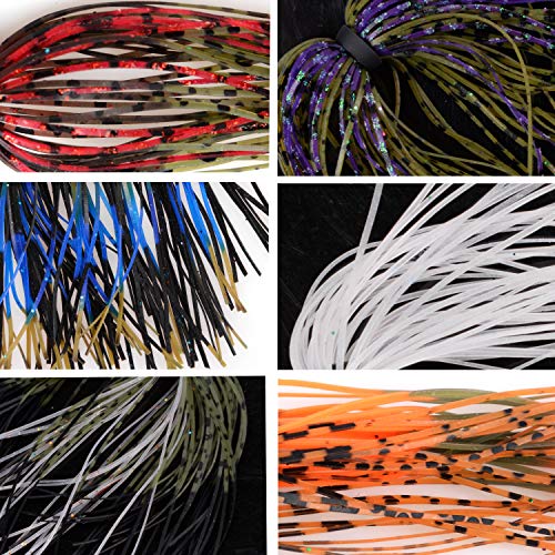 image for AGOOL Silicone Jig Skirts DIY Rubber Fishing bass Jig Lures 12/18/24 B