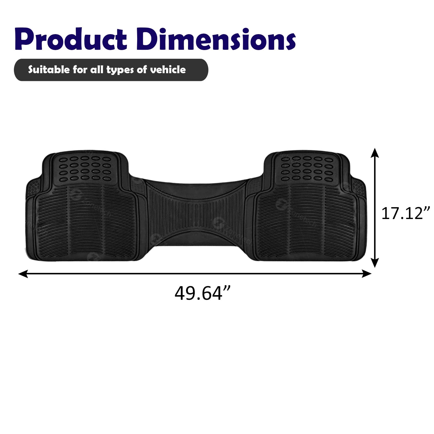 ZONETECH Rubber Car Interior Floor Mat Premium Quality All Weather Protection-Perfect for Car Truck and SUV — view 2