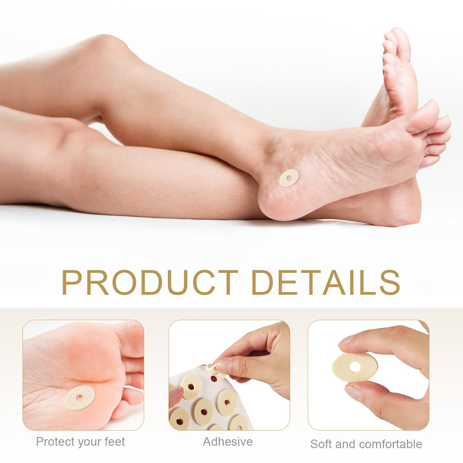75uds Almohadillas para Callos, Cojines Callos para pies Esponja de Látex Protector de Callos Autoadhesivas Corn Pad para Hombres y Mujeres Dedos de Los Pies (Ovalado Pequeño)