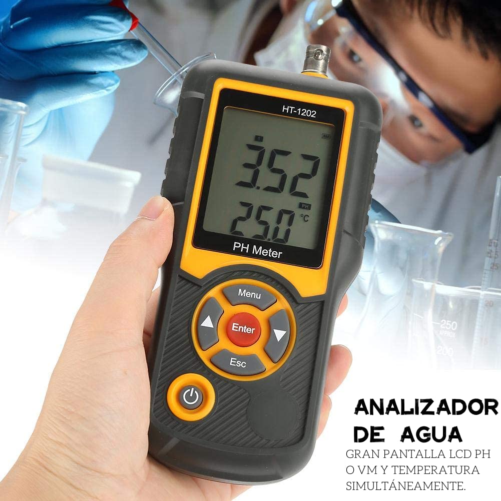 Testeur d'eau numérique HT-1202, testeur de qualité de l'eau de haute précision pH mV testeur testeur de température 0~14PH