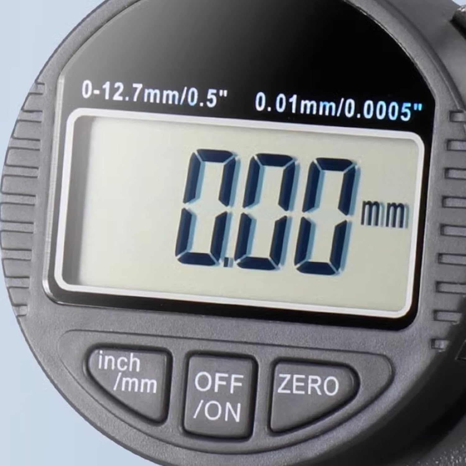Cyfrowy miernik grubości z wyświetlaczem LCD i uchwytem do wciskania do pomiaru gumy, tworzywa sztucznego, papieru, skóry i blach, pojemność do 10 mm, pojemność 100 g