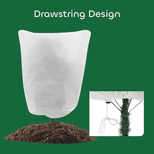 Miniatura 3 de GROWNEER Paquete de 6 cubiertas para plantas con protección contra la congelación de 1.77 ozyd, 23 x 31 pulgadas de tela helada con cordón, cubierta