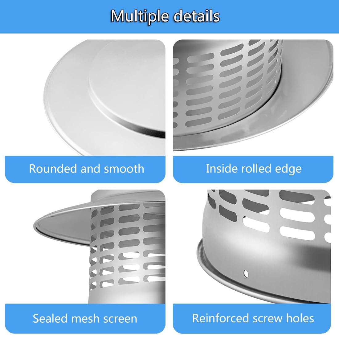 Cappellino Per Camino 11 Cm 16 Cm 20 Cm 25 Cm 30 Cm Comignolo Verticale Per Tetto In Acciaio Inox 304, Comignolo Cappello Per Stufe A Legna O Pellet Caldaie, Tappo Antipioggia(25 cm-9.8 in)