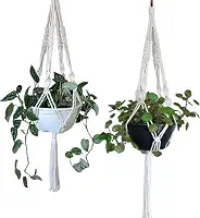 Kit 02 Suporte Corda Para Vasos Arte Macrame 70 cm