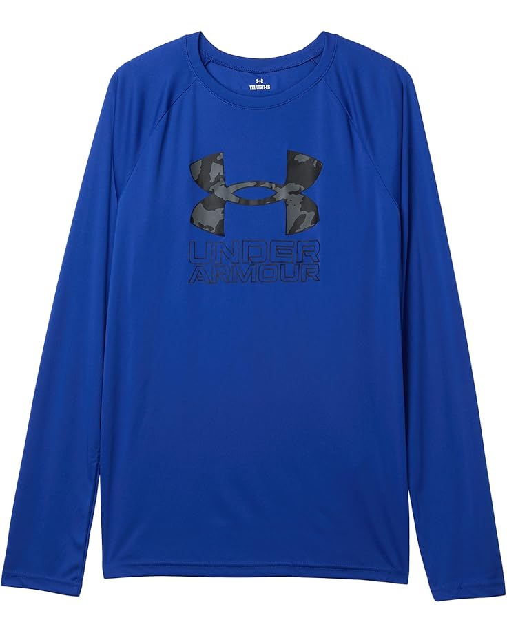 Under Armour Kids Tech Hybrid Print Long Sleeve (Big Kids) - Main View