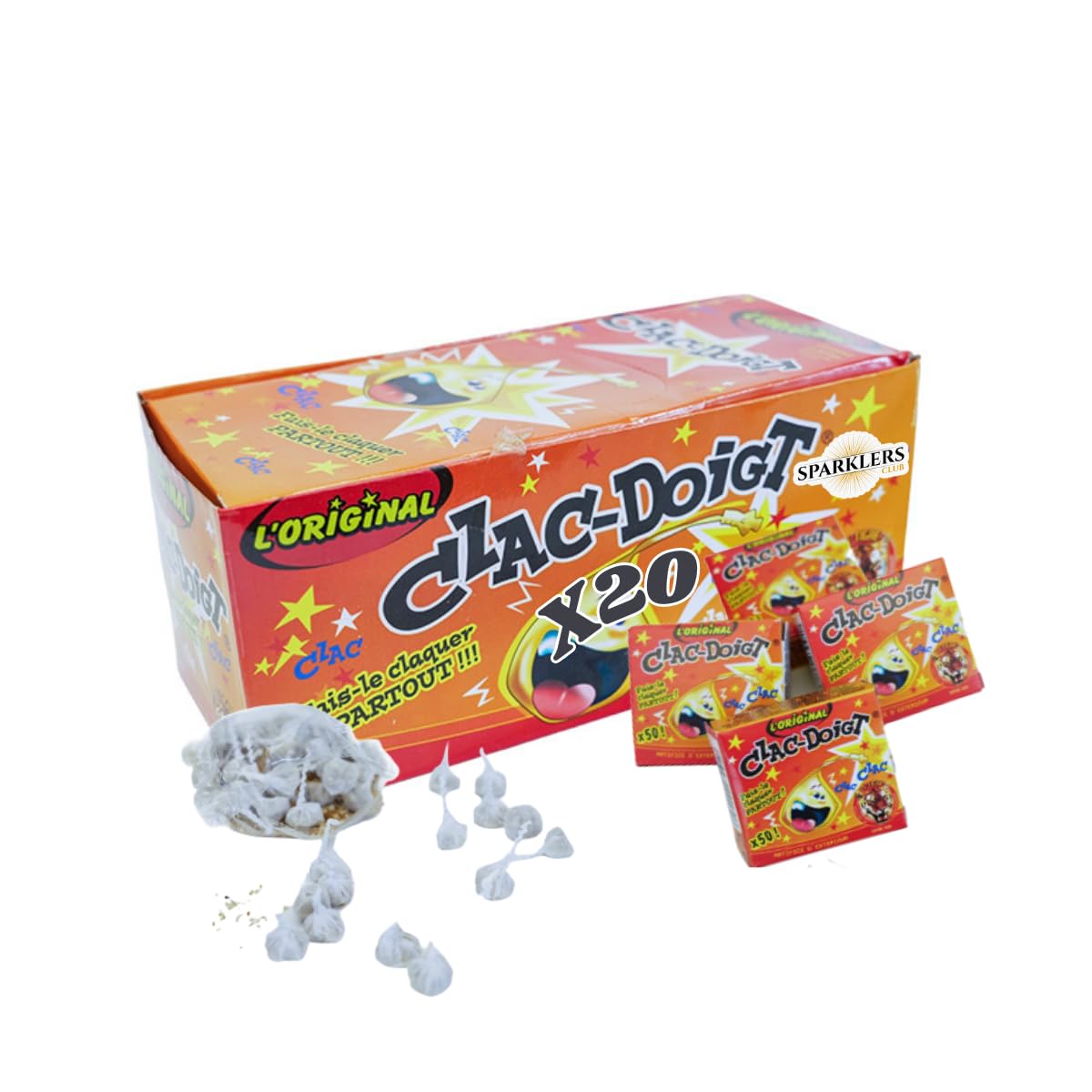 SPARKLERS CLUB Lot De 10 Boîtes De 25 Clac-Doigts XXL