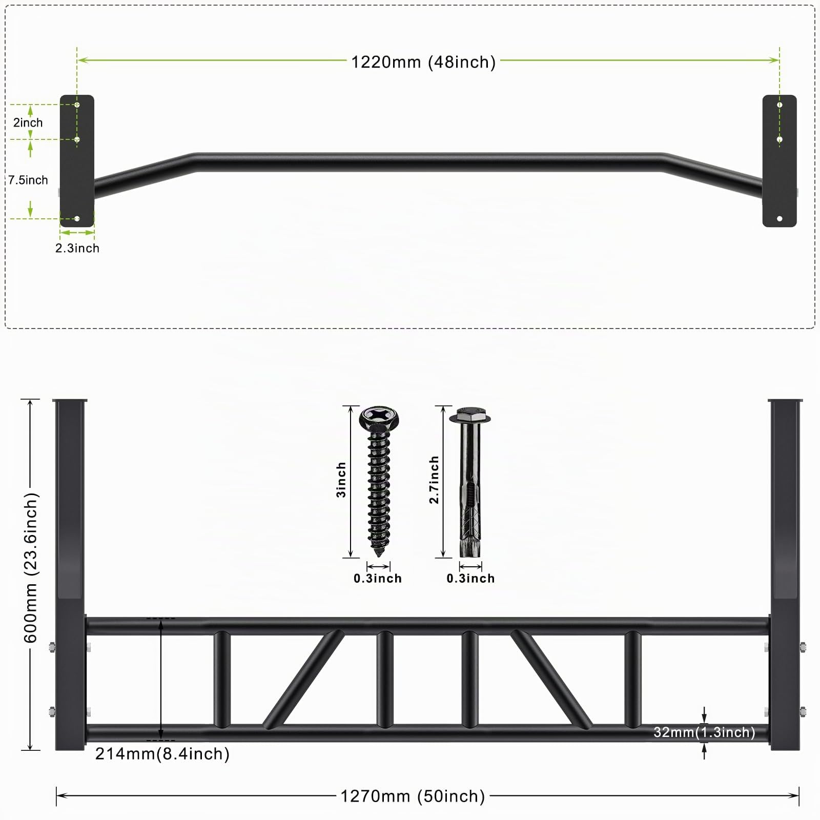 SELEWARE Heavy Duty Pull Up Bar a Parete Multi-Funzione Chin up Bar con Sistema di Carrucole a Cavo Home Gym LAT Pulldown Workout Attachments Heavy Bag Hanger