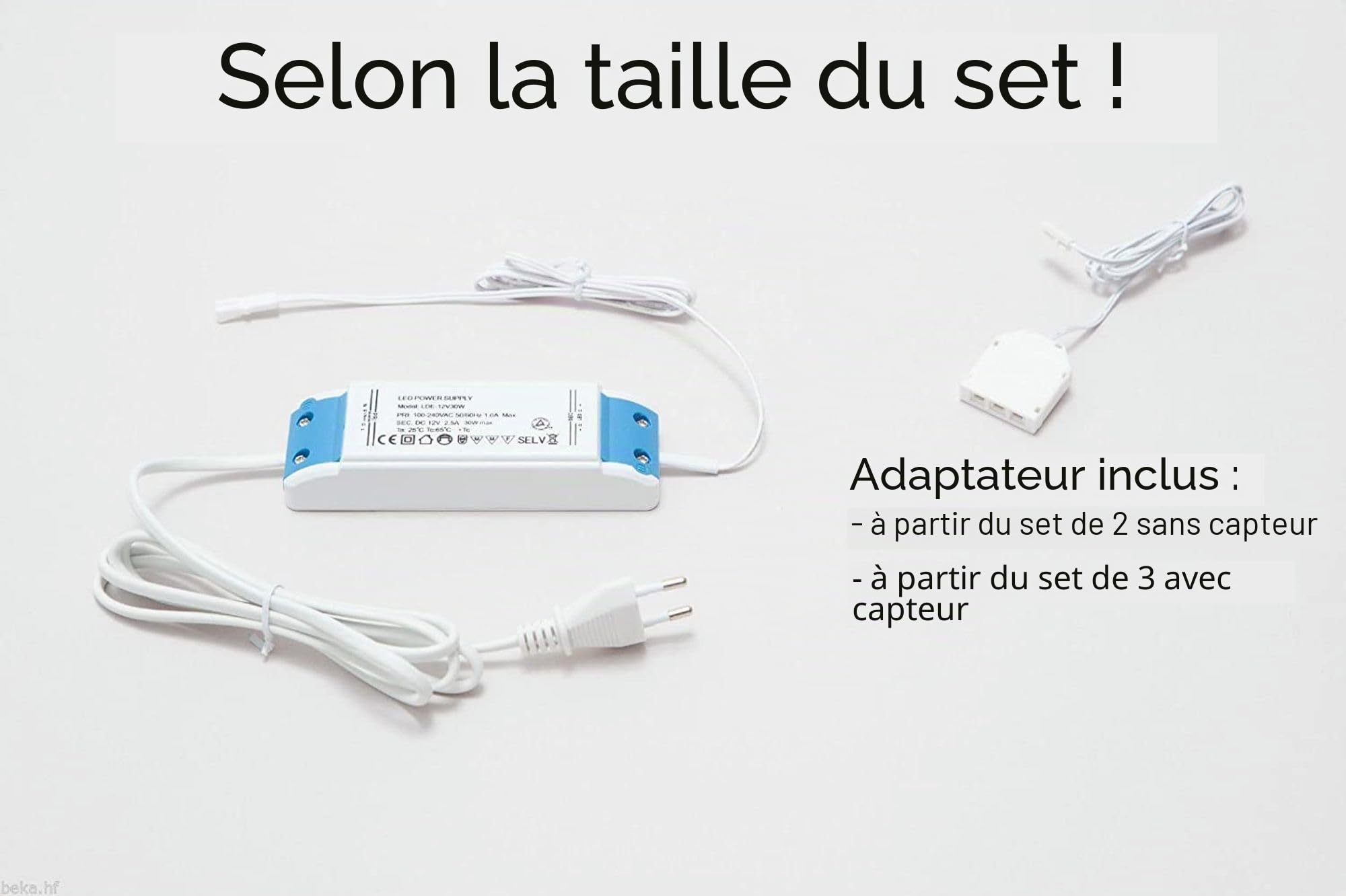 Lampe LED sous meuble 6 watts kit capteur luminaire de cuisine spot encastré, kit : lot de 3, température de couleur : blanc newtre, choix : sans capteur