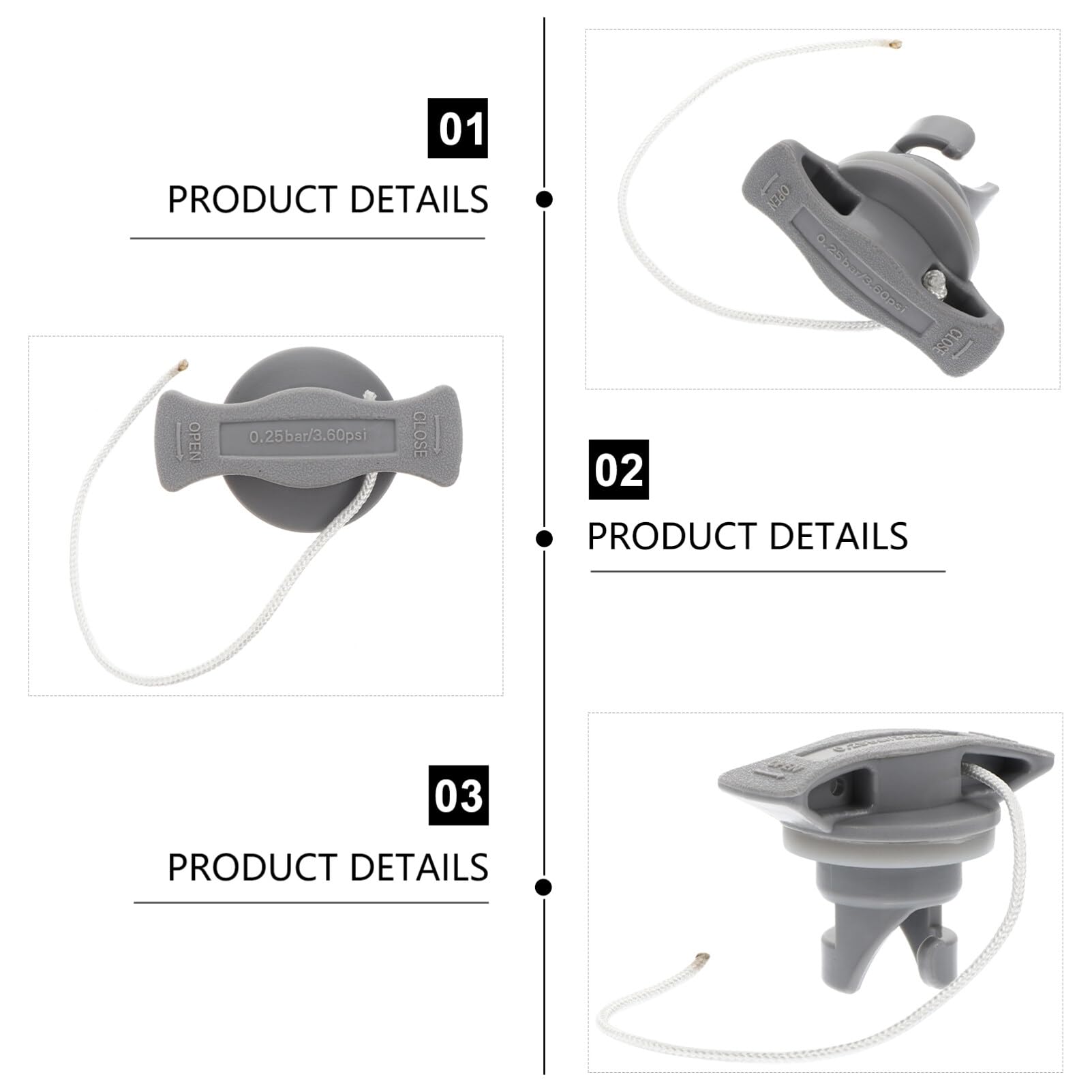 Toddmomy De Valve D'air Pour Kayak À 8 Trous Pièces De Bateau Gonflable Installation Facile Pour Kayak Canoë Piscine