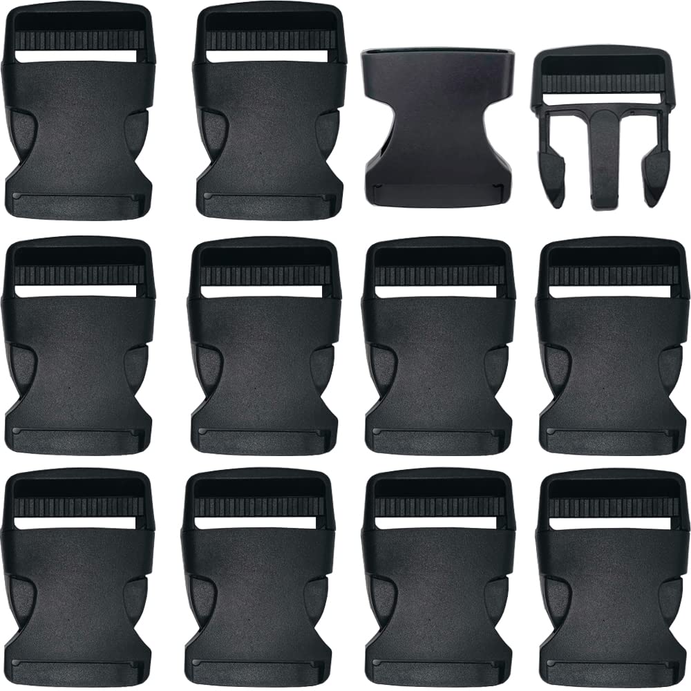 Ruidee 10Pcs Adjustable Plastic Side Release Buckles for DIY Craft Backpack Straps (50mm)
