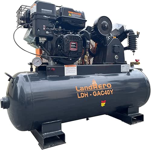 40 Gallon Air Compressor - 15HP Gasoline Engine, 175 psi