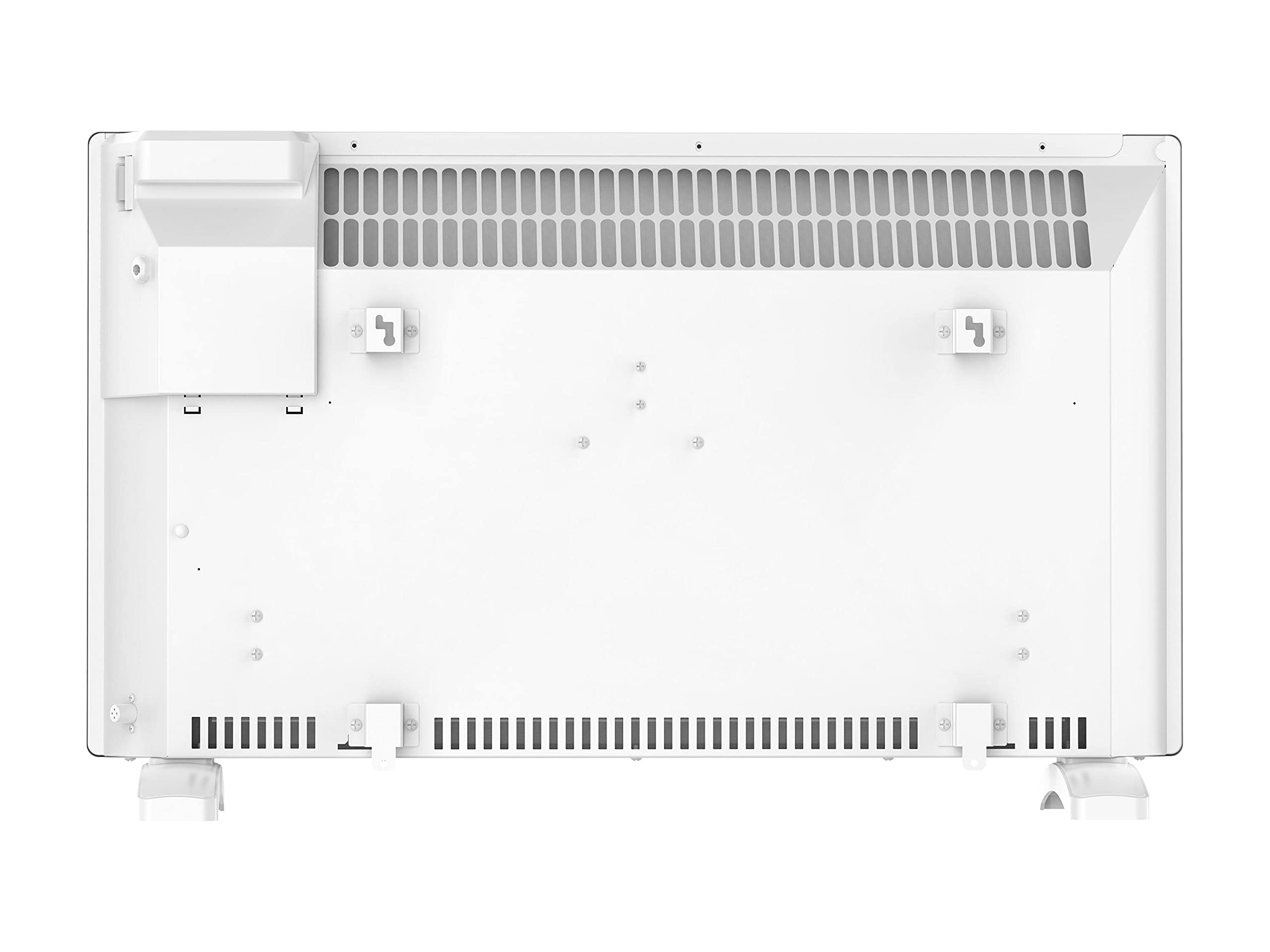 PUR LINE | Radiador Eléctrico 1500W con Panel de Cristal Blanco y Control WiFi PANEL GLASS - Calefactor Bajo Consumo con Control Digital por App, Emisor Térmico Silencioso