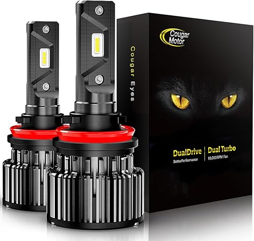 Miniatura 1 de Cougar Motor Luz antiniebla LED H11, luz antiniebla H8, luces LED H9, serie K16, 18000 lm, 60 W, 6000 K, reemplazo halógeno blanco frío