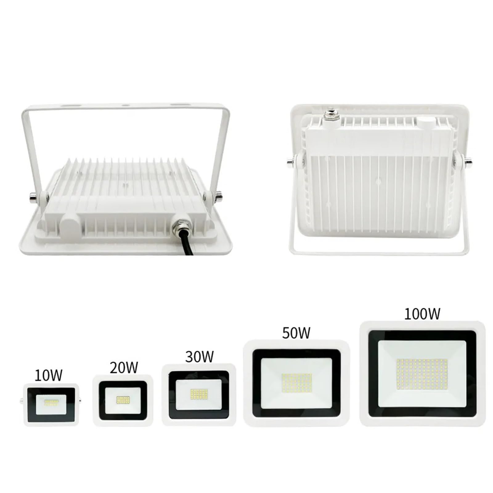 Proyector exterior, Proyector LED de 10 W, 20 W, 30 W, 50 W y 100 W, IP65, resistente al agua, for exteriores, for jardín, iluminación, reflector de pared.(100W)