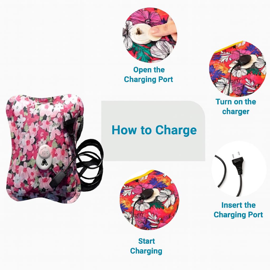 Wazdorf Heating Bag - Electric Hot Water Bottle for Pain Relief With Gel Pad Heat Pouch (A1-heating bag)