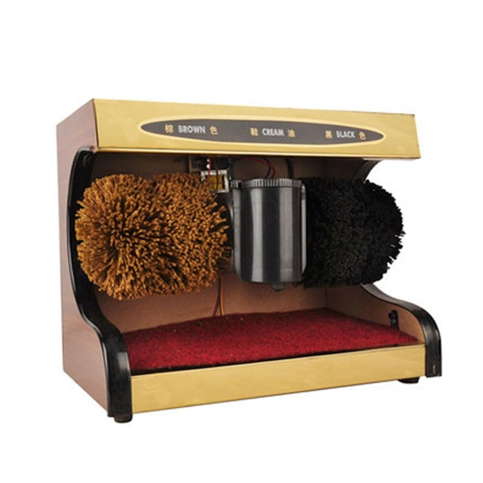 Limpiador de zapatos eléctrico, cepillo pulidor de zapatos for el cuidado de la suela, pulido automático, máquina de limpieza con brillo de cuero,Herramientas mecánicas(Soft brush Gold)