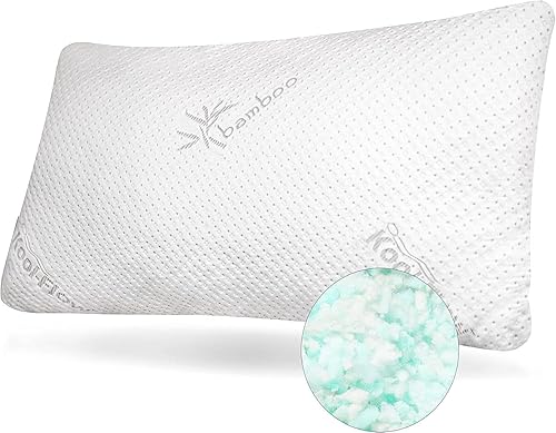Snuggle-Pedic Almohada de espuma viscoelástica triturada las almohadas frescas originales para personas que duermen de lado estómago y espalda apoyo