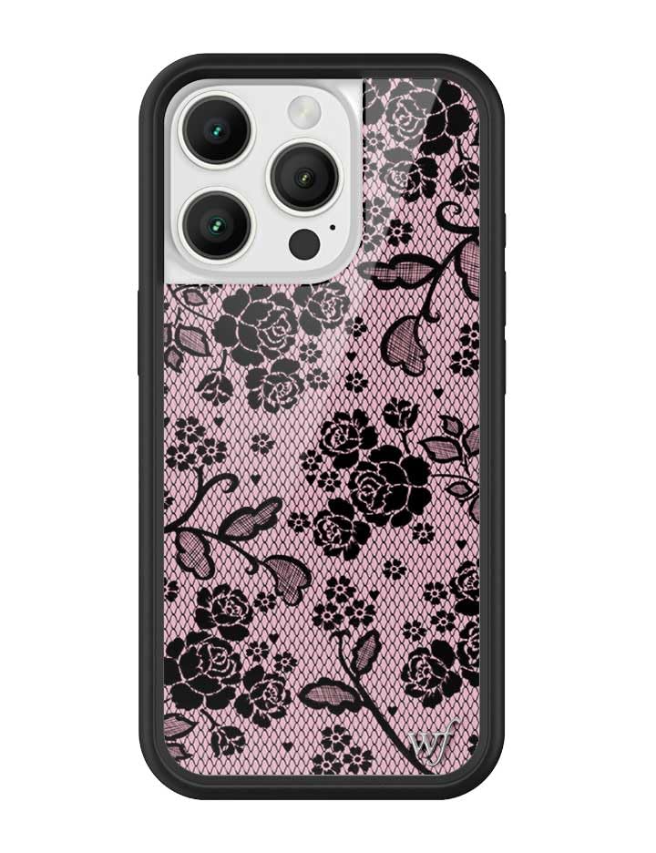 Image of Wildflower Cases - iPhone 16 Pro Compatible - Lace Lover | Impact-Certified 6.5 ft Drop Protection Case, Raised Protective Bumper, Cute Aesthetic Design, Women-Owned Small Business
