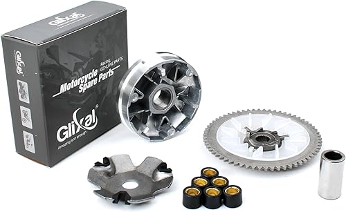Glixal GY6 - Kit completo de variador de ciclomotor de 49 cc y 50 cc con pesas de rodillo de 0.15 onzas, polea de accionamiento de embrague