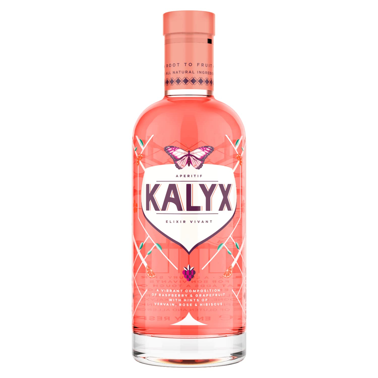 KALYX | Aperitif mit Himbeere, Grapefruit, Zitrone, Rose, Hibiskus | Botanical Spirit | perfekt mit Tonic oder Sekt | Root to Fruit | 19% Vol. | 500 ml