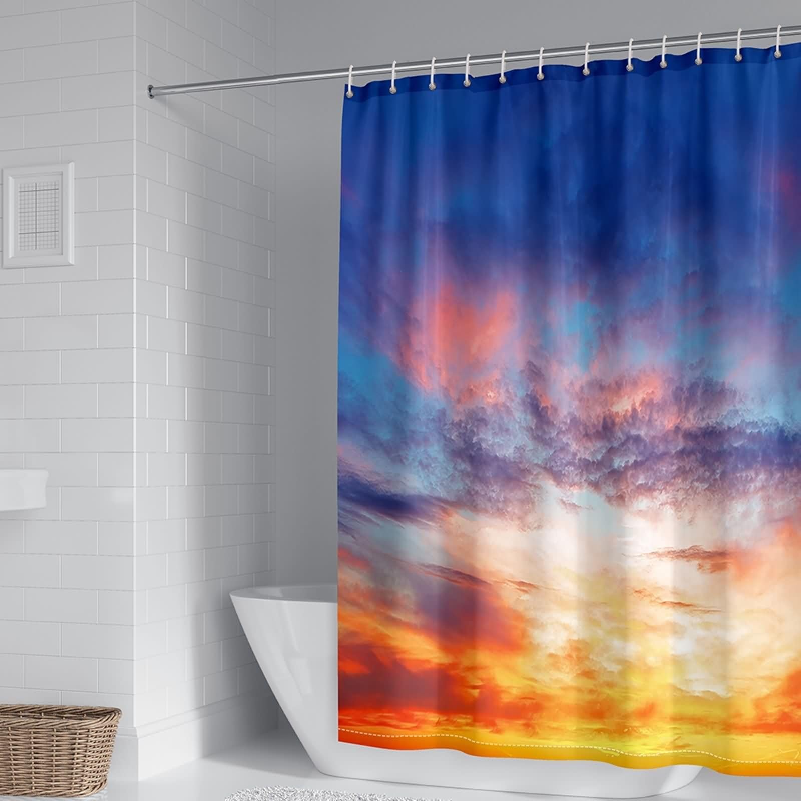 Rideau de douche polyester 200x200 grand format pour rideau salle de bain