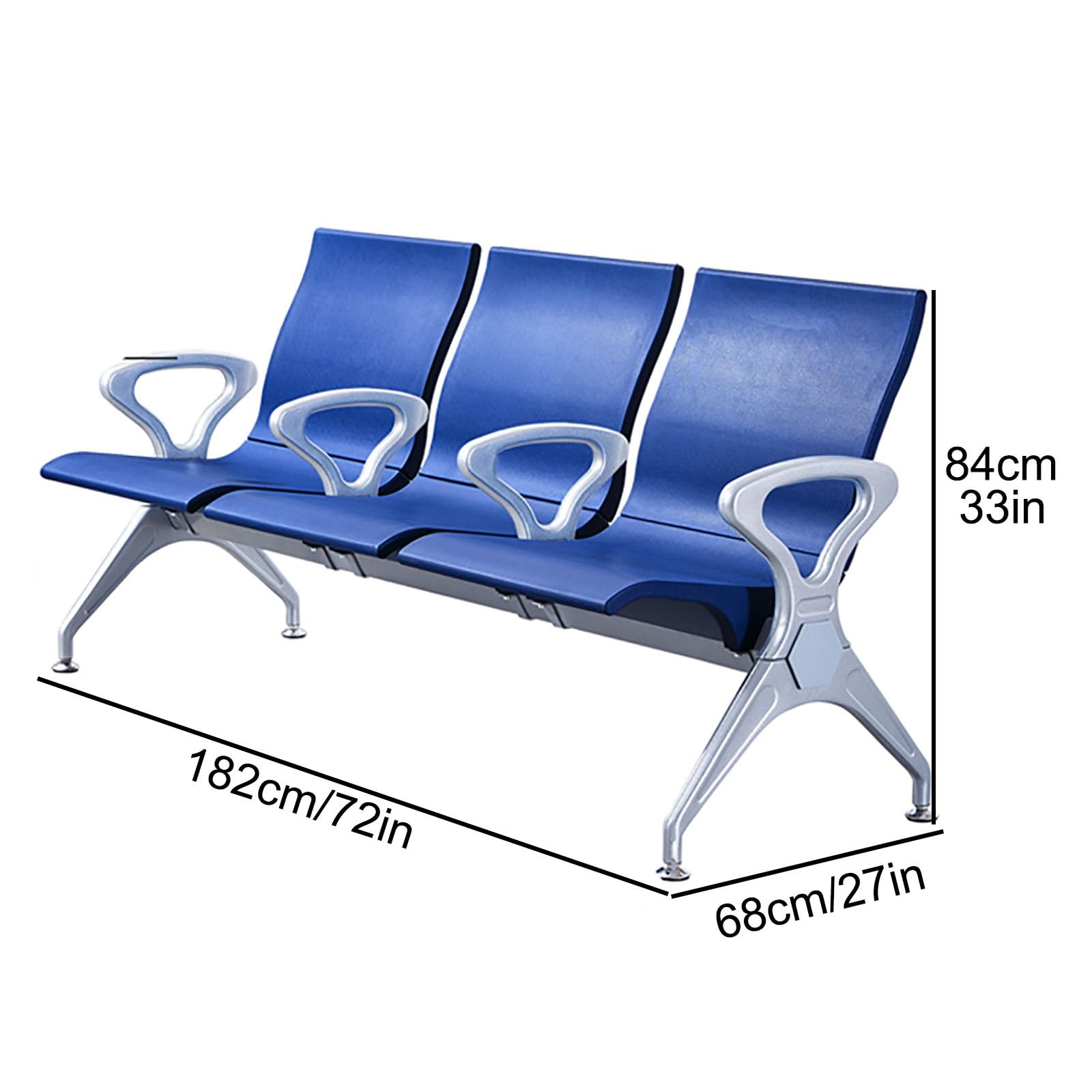 Wartebank aus Kunstleder, 3-Sitzer-Sofa mit Armlehnen und Rückenlehne, perfekt für Flughafen-Markt-Lounge – stilvolle und bequeme Sitzlösung