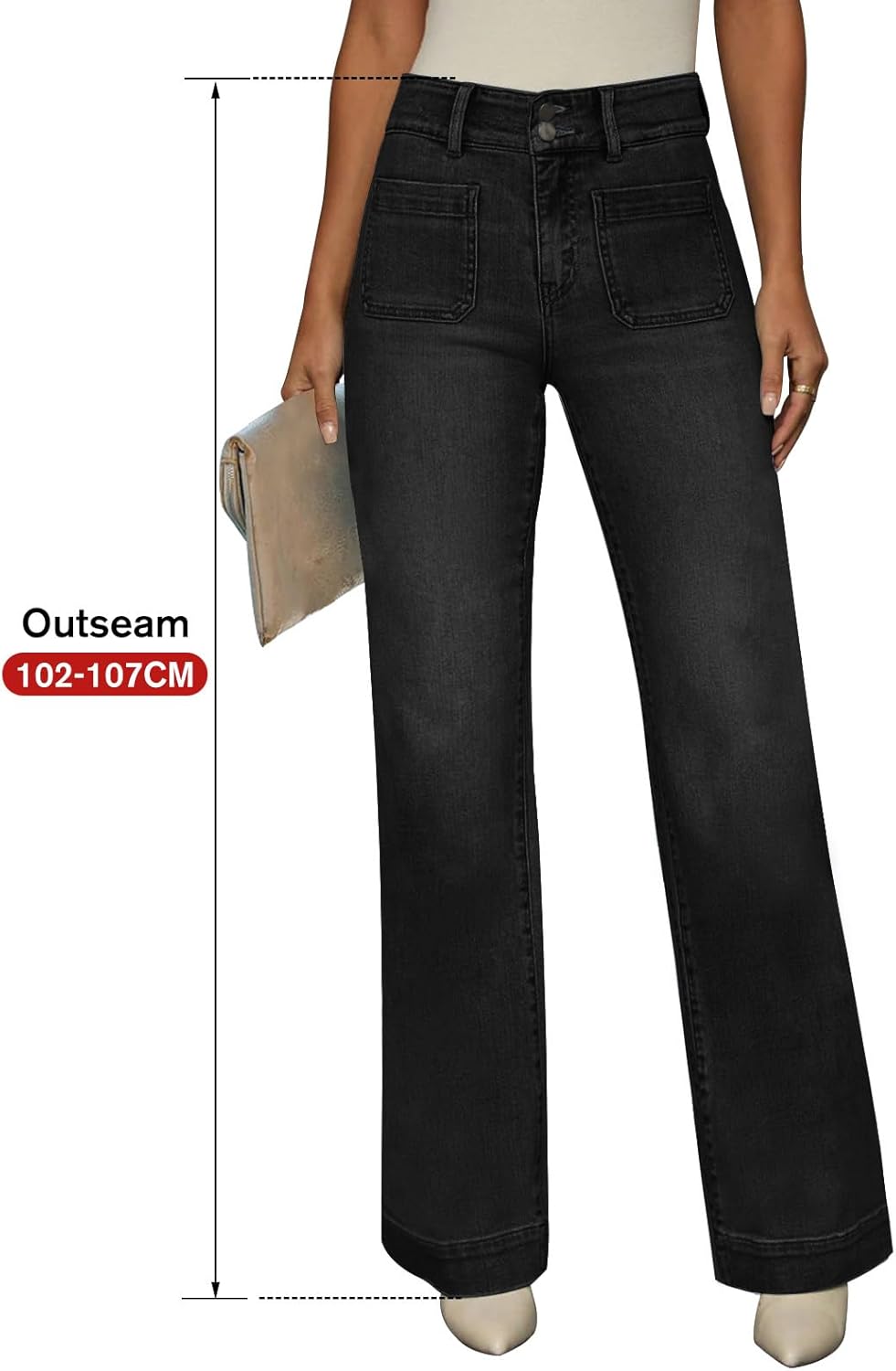 KUNMI Jeans for Women Wide Leg Baggy High Waist Boyfriends Straight Leg Stretchy Denim Pants Trendy Fall 2025