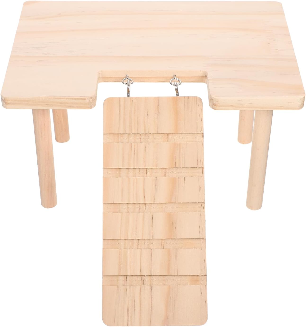 FRCOLOR Hamster Toy Decorative Platform with Ladder Wear-Resistant Wooden Ramp for Guinea Pig Exercise Encourages Balance and Coordination Hamster Accessory for Pet Fun