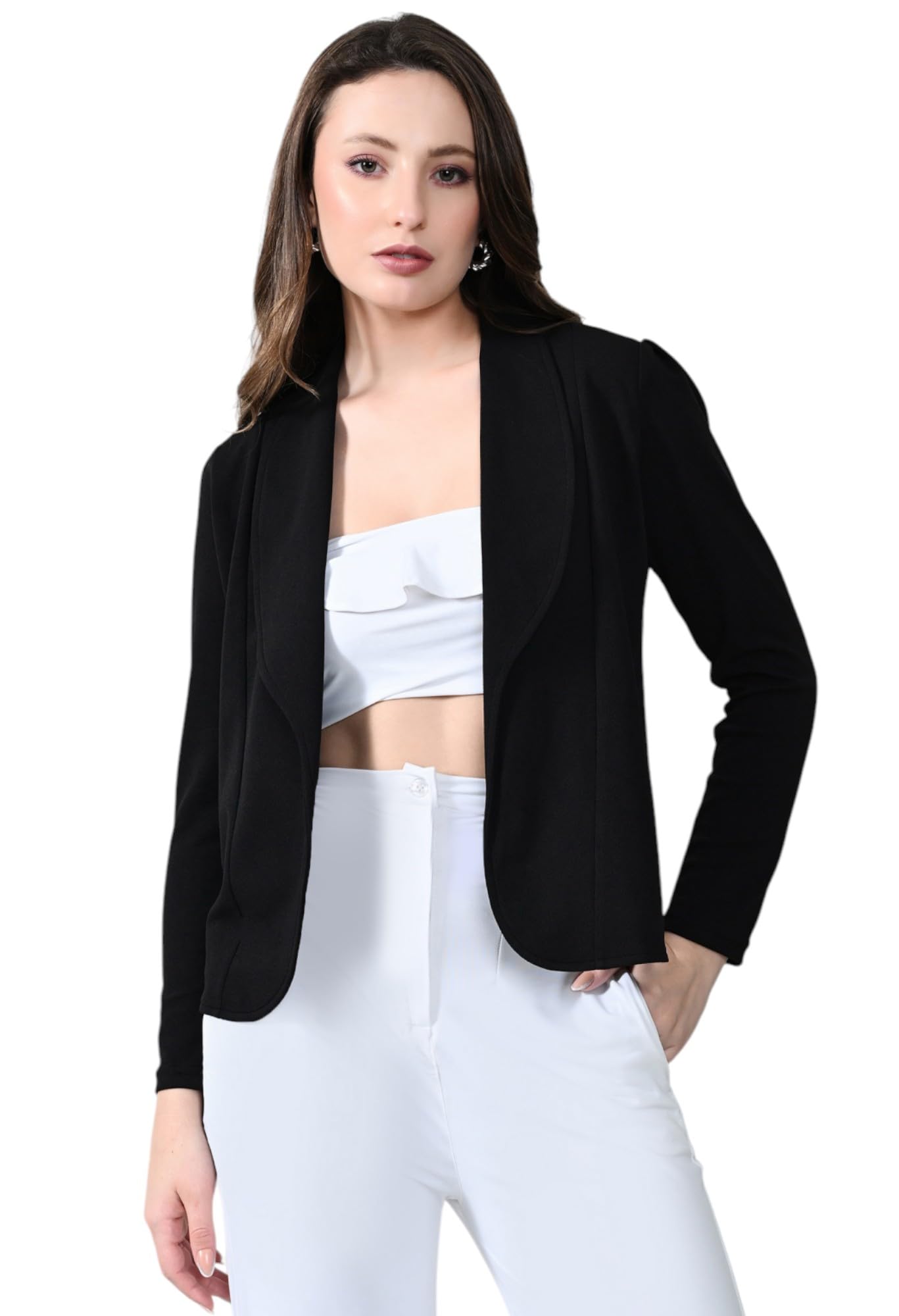 sfoty Women’s Solid Black Stylish Shrug-picture-30