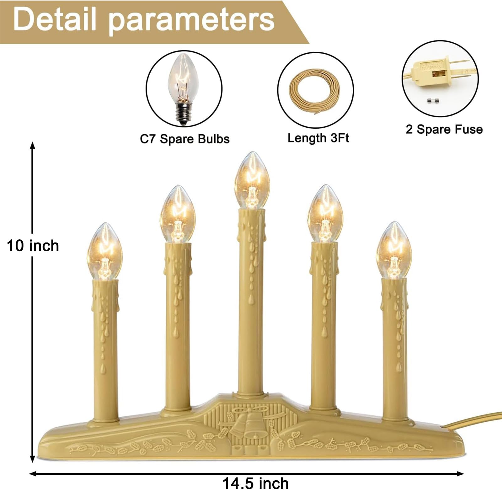 Meonum 1 Set 3 Light Electric Window Candles Plug in