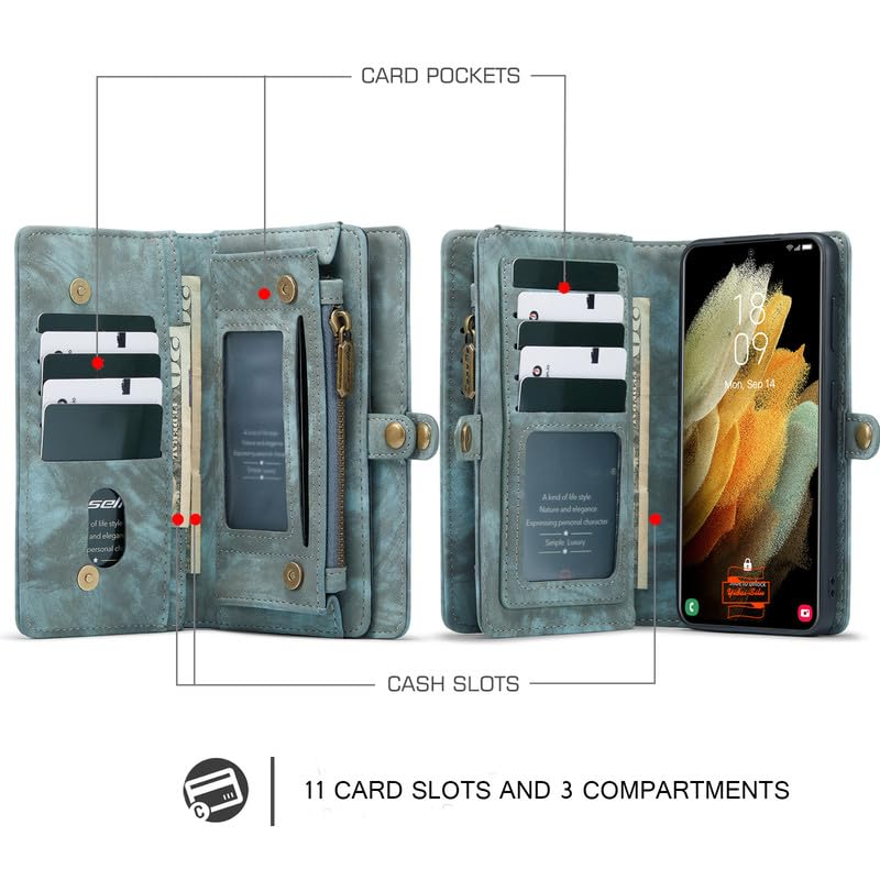 für Samsung Galaxy A52 Abnehmbare Wallet Case Schutzhülle